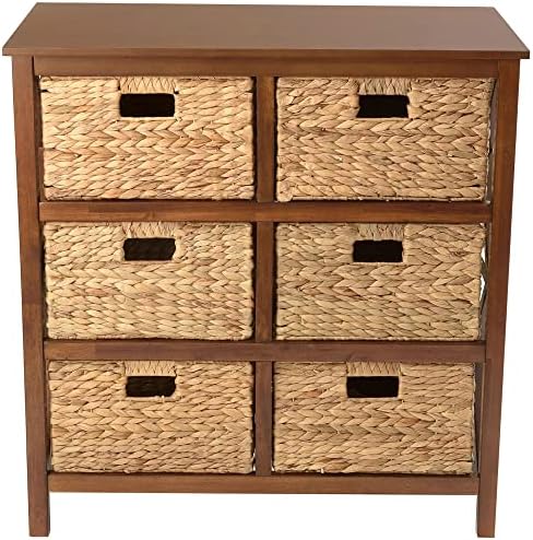 eHemco 3 Tier X-Side End Storage Cabinet, Walnut