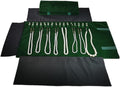Premium Jewelry Roll Organizer for 16 Necklaces 55cm x 29cm Metal Snap & Velcro Closure - Ideal for Travel and Storage (Green)