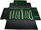 Premium Jewelry Roll Organizer for 16 Necklaces 55cm x 29cm Metal Snap & Velcro Closure - Ideal for Travel and Storage (Green)