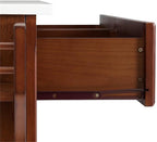 Pemberly Row Modern Wood Granite Top Kitchen Island in Mahogany
