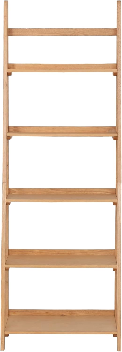 Linon Melissa Natural Wooden Five Shelf Ladder Bookcase