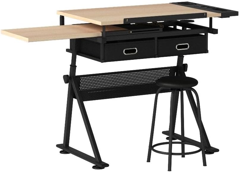ZENY Drafting Table Art Desk Drawing Table Height Adjustable Artist Table wit...