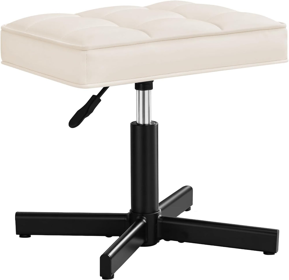 LUE BONA Adjustable Vanity Stool, 15''-19.5'' Foot Rest Under...
