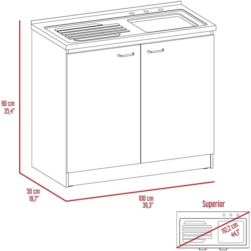 Pemberly Row 2 Piece Kitchen Set, Sink Cabinet and Pantry, White Manufactured...