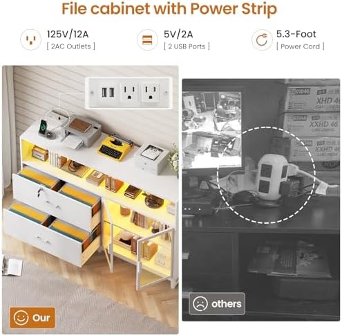 SEDETA 59" Filing Cabinet with Lock Drawers fits Legal Size for Home Off...