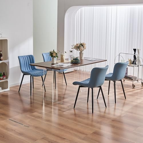 YOUNUOKE Dining Chairs Set of 2 Mid-Century Modern Kitchen Chairs Blue