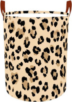 Laundry Baskets 15.7x19.7 Inch Large Classic Leopard Print Design Collapsible Laundry Hamper with Handles Oxford Fabric Clothes Storage Bin Foldable Dirty Clothes for Bedroom Bathroom Dorm
