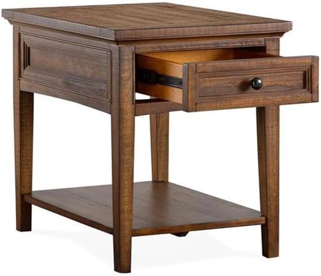 BOWERY HILL Traditional Rectangular End Table, Toasted Nutmeg Finish, 24&quot...