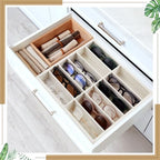 2 Pcs Sunglass Organizer Trays Glasses Stackable Jewelry Trays Sunglass Organizer Display Box (12 Grids,Beige)