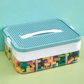 Toys Organizer Storage Case for Lego Box Kids Toy Stackable Building Blocks with Lids Bins Adjustable Lego Storage Containers Plastic Toy Box Green 1 Layer