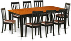 East West Furniture QUAN9-BCH-LC 9 Piece Dining Table Set Includes a Rectangle Dining Room Table with Butterfly Leaf and 8 Faux Leather Upholstered Chairs, 40x78 Inch, Black & Cherry