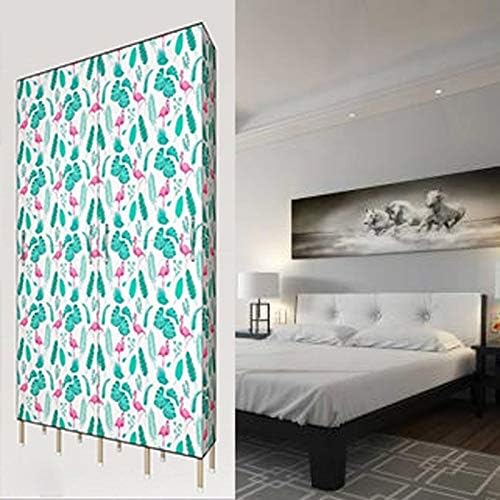 Simple Wardrobe Reinforced Thicken Cloth Sturdy Steel Frame Assembly Oxford L...