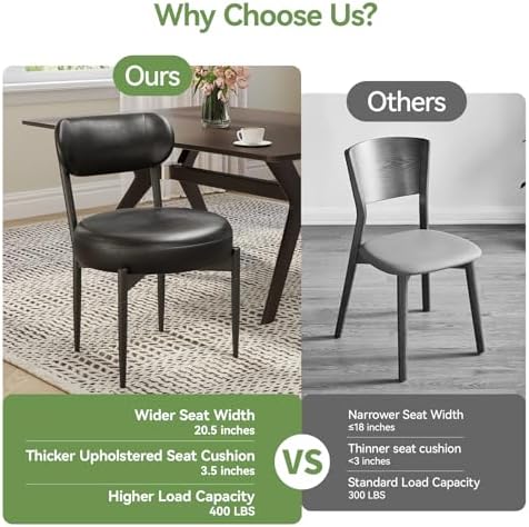 Welzona Upholstered Dining Chairs Set of 4, Dining Room Chairs with Sturdy Me...