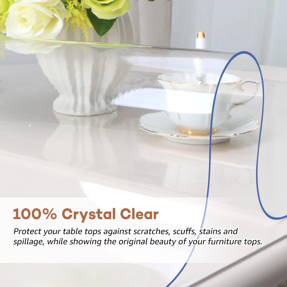 RostiKong 20 x 120 Inch Large Table Protector Clear Plastic Tablecloth Cover ...