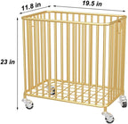 Easyars Rolling Laundry Hamper with Wheels,Large-size Metal Laundry Basket Cart,Clothes or Linen Storage Organize Hamper Bin for Living Room,Bathroom,Closet or Children Bedroom,Gold