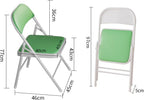 Portable Upholstered Folding Chair with Sturdy Metal Frame for Office Dining and More Comfortable and Durable