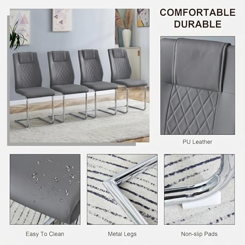 gopop Dining Table Set for 4, Kitchen Table Chairs Set of 4, 5-Piece