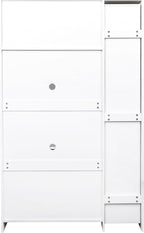 ZeHuoGe Kitchen Pantry Cabinet with Multi-Functional Pull-Out Multi-Tier Storage Shelf, Storage Cabinet with 4 Doors,Pantry Organizers for Kitchen,Dining Room (White)