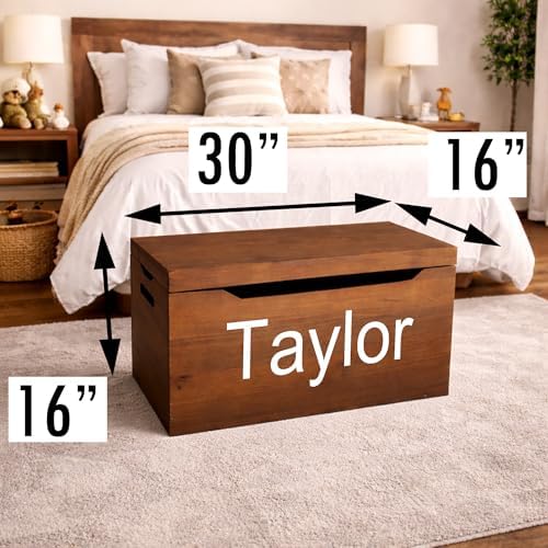 Personalized Engraved Walnut Wooden Storage Chest - Fully Assembled