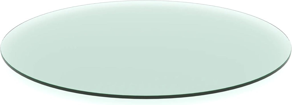 Econoco Folding Round Garment Rack, Adjustable Height Retail Display, Chrome Finish (36" Rack with Glass Shelf Topper)