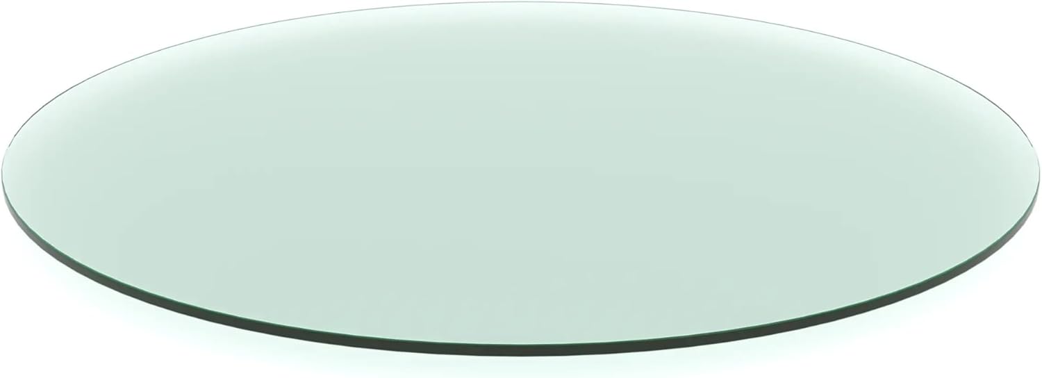 Econoco Folding Round Garment Rack, Adjustable Height Retail Display, Chrome Finish (36" Rack with Glass Shelf Topper)