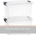Superio Clear Storage Boxes with Lids, 8.75 Quart Plastic Container Bins for Organizing, Stackable Crates, BPA Free, Non Toxic, Odor Free, Organizers for Home, Office and Dorm, 6 Pack