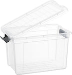Superio Clear Storage Boxes with Lids, 8.75 Quart Plastic Container Bins for Organizing, Stackable Crates, BPA Free, Non Toxic, Odor Free, Organizers for Home, Office and Dorm, 8 Pack