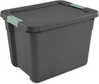 Sterilite Latch Tote Storage with Lids for Home & Office, 12 Gallon, 6-Pack | Heavy-Duty and Stackable Plastic Containers with Latches for Closet, Cabinet, Bedroom, Bathroom and Dorm Room Organization