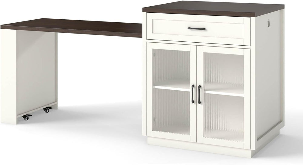 83'' Extendable Kitchen Island with Dining Table,2-in-1 Large Kitchen...
