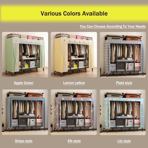 Canvas Wardrobe 85x50x172cm Wardrobes for Bedroom,Portable Wardrobe,1 Hanging...