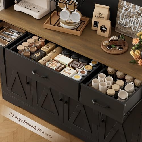 HOSTACK 71" Tall Kitchen Pantry Storage Cabinet, 55" W Kitchen Hutc...