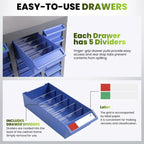 40-Drawer Bolt and Nut Organizer Bolt Bin Cabinet, Steel Part Cabinets Hardware Tool Storage Cabinet with Shelves and Label Stickers for Parts, Small Items and Toy Storage(21" L x 24.8" H)
