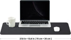 Cork Desk Mat - Dual-Sided Desk Pad for Office and Home - Desk Organization and Accessories - Ideal for Large Mouse Pad and Desk Mats on Top of Desks(Black,27.6"x 13.8")