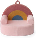 Blissful Diary Kids Chair, Soft Kids Armchair, Comfortable Kids Couch Sofa for Reading Planying, Kids Furniture for Boys and Girls Gift, Blush Pink Rainbow