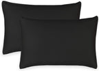 Queen Pillowcases by Pure Bamboo, Genuine 100% Organic Viscose Derived from Bamboo, Luxuriously Soft & Cooling, Double Stitching, Envelope Closure (2 Queen Pillowcases, Black)