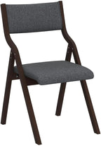 Ball & Cast Modern Folding Chairs Foldable Dining Chairs Set of 2, 18" Seat Height, Dark Grey