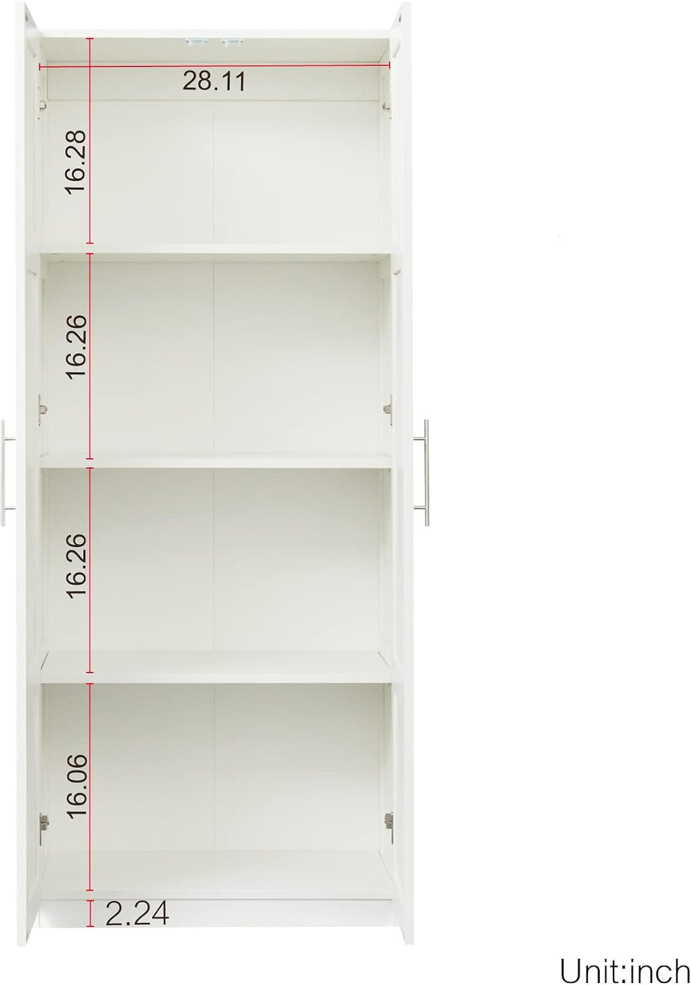 LUMISOL Modern Kitchen Pantry Cabinet with 2 Doors, Buffet Cupboards Sideboar...