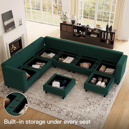 Belffin Modular Sectional Sofa with Storage Seat Oversized U Shaped Couch wit...