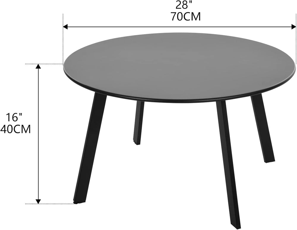 Meluvici Outdoor Side Table, Outdoor/Indoor Metal Steel Patio Coffee Table, R...