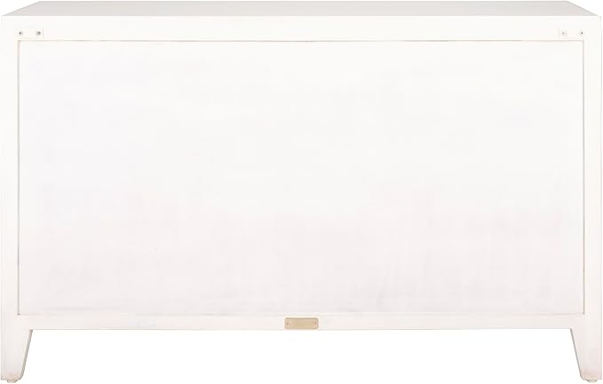 SAFAVIEH Raelie TV Stand for up to 50" Flatscreen – White Washed, 2 Doors with Interior Storage, Entertainment Media Console Cabinet, Fully Assembled (MED5301A)