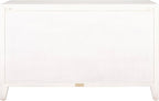 SAFAVIEH Raelie TV Stand for up to 50" Flatscreen – White Washed, 2 Doors with Interior Storage, Entertainment Media Console Cabinet, Fully Assembled (MED5301A)