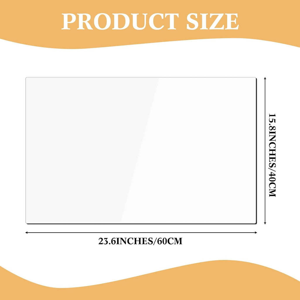 Nightstand Protector, Clear Plastic Table Cover Protector 15.8 x 23.6 Inch, 1.5mm Thick Rectangle PVC Coffee ＆Dresser Table Cover Mat, Can Be Trimmed to Fit Irregular Occasion(2 Pieces,Smooth)