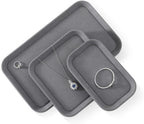 Jewelry Display,Yinbeini Microfiber Valet Tray,Luxury Jewelry Drawer Organizer,Premium Flat Tray,Grey Jewelry Tray