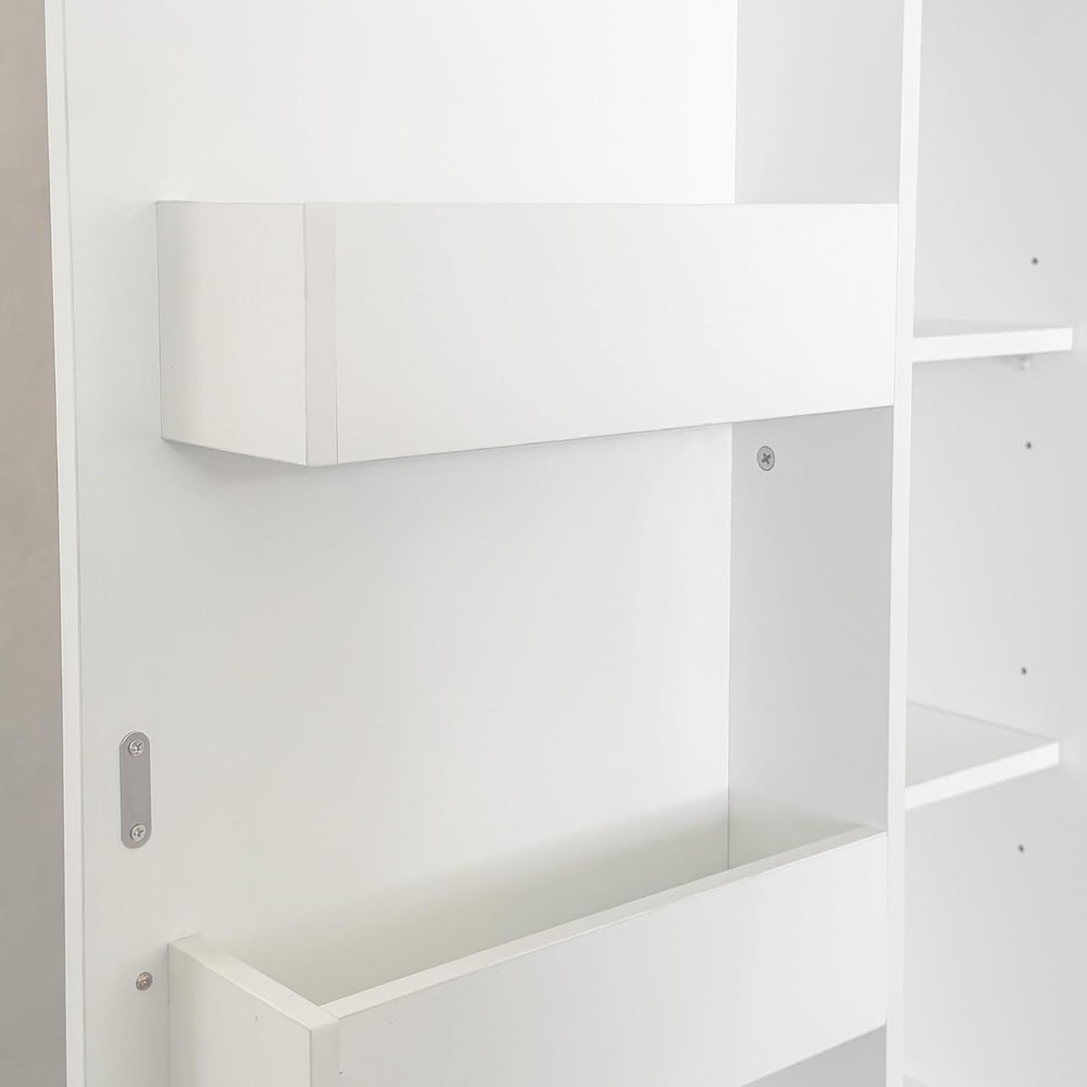 70.87" Narrow Kitchen Pantry Cabinet, Freestanding Buffet Cupboard with ...