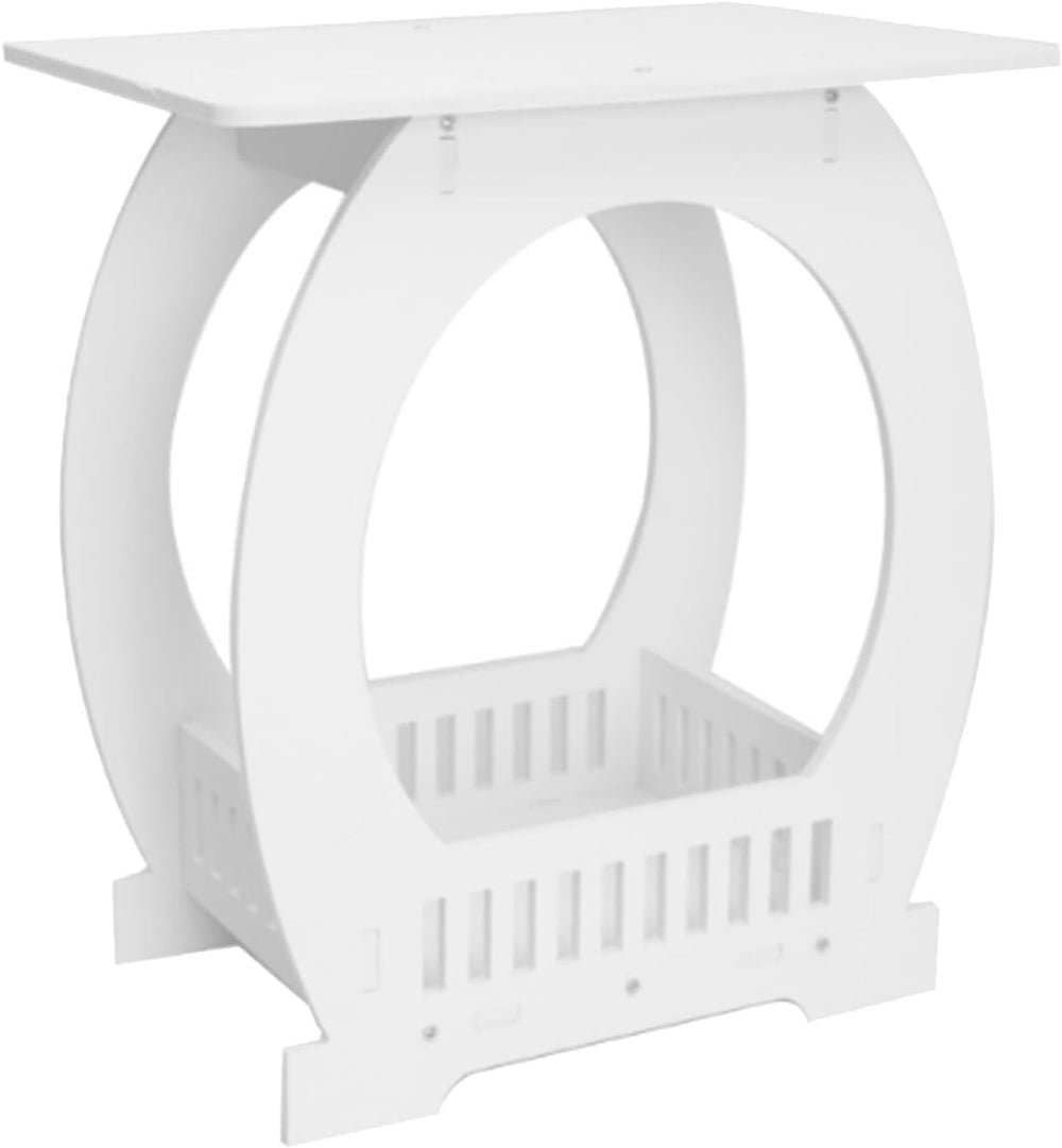 Modern Square Design Small End Table with Rounded Edges Space Efficient for S...