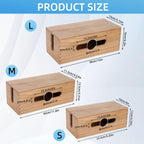 3PCS Wooden Cable Management Box Kit Wooden Cable Hider Storage Box Cord Organizer to Hide Cords & Wires for Desk Organization Protector Box for Home Office Kitchen Desk TV Computer Wires (S + M + L)