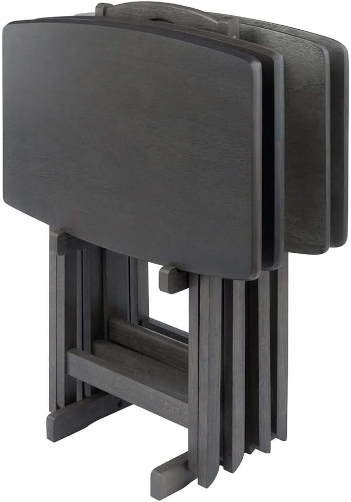 HomeStock 5-Piece Snack Table Set - Oyster Gray Dining Table & Chairs