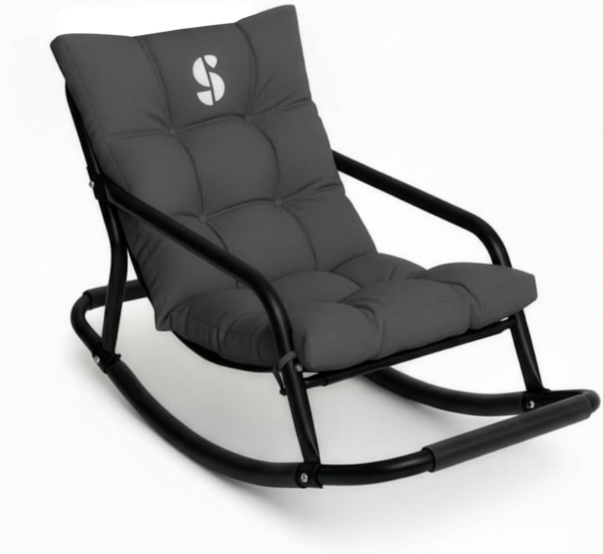 Special Supplies Sensory Tufted Rocking Chair for Kids - Comfortable Kids Rocker- Versatile Floor Chair with Soft Fabric and Stability for Playroom, Bedroom, or Nursery (Ages 3+) - Charcoal