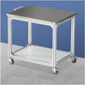 Durable Portable Antistatic Workbench Cart with Wheels & Handles - Mobile Workshop Stand for Material Handling - Gray Workstation (280x60x75 cm)