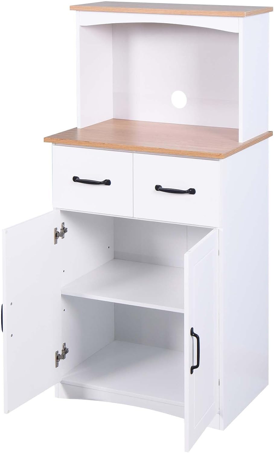 49''H Kitchen Cabinet with Countertop, Kitchen Pantry Cabinets with D...